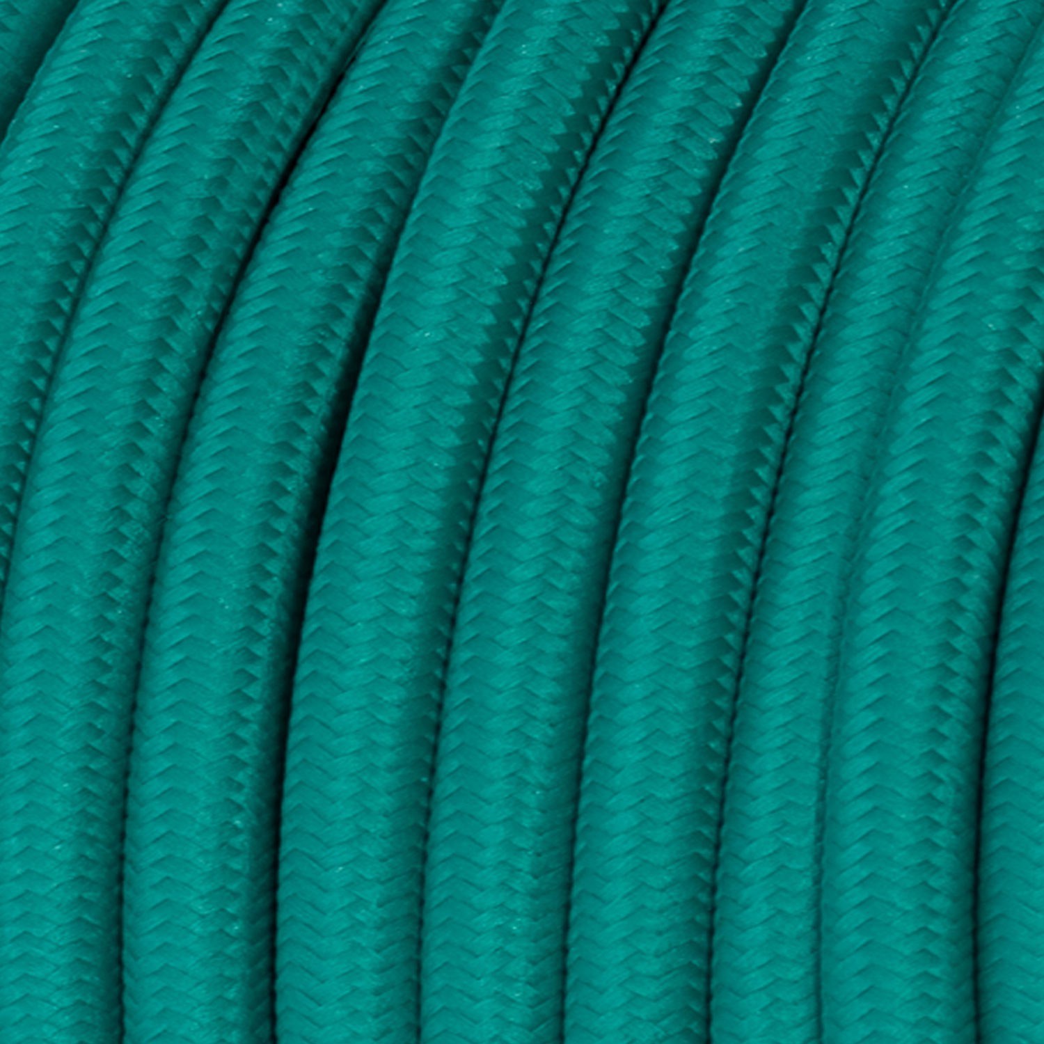 Cavo Elettrico rotondo rivestito in tessuto effetto Seta Tinta Unita Turchese RM71